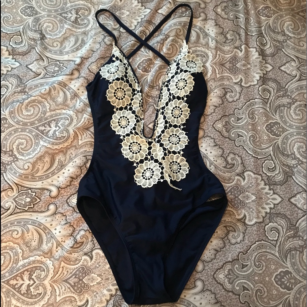 Deep v bathing suit